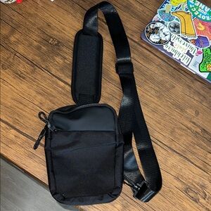 Amazon Black Crossbody Sling Bag w/ Padded Shoulder Strap- OS